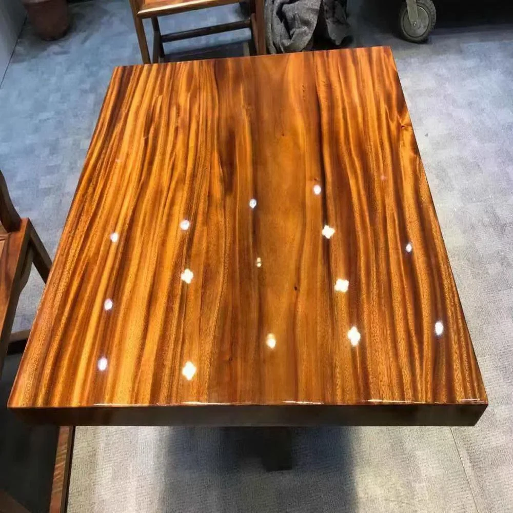 Restaurant Tables Walnut Slab Dining Table Top Size =35inch*35inch Glossy Finish For Restaurant Use Square Shape Custom Order