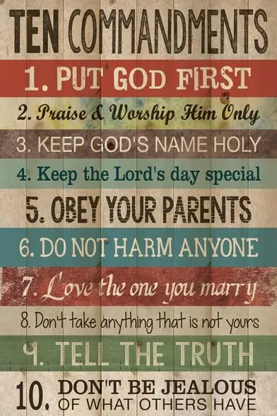 Novelty Funny Sign Ten Commandments Vintage Metal Tin Sign Wall Sign Plaque Poster for Home Bathroom and Cafe Bar Pub, Wall sign