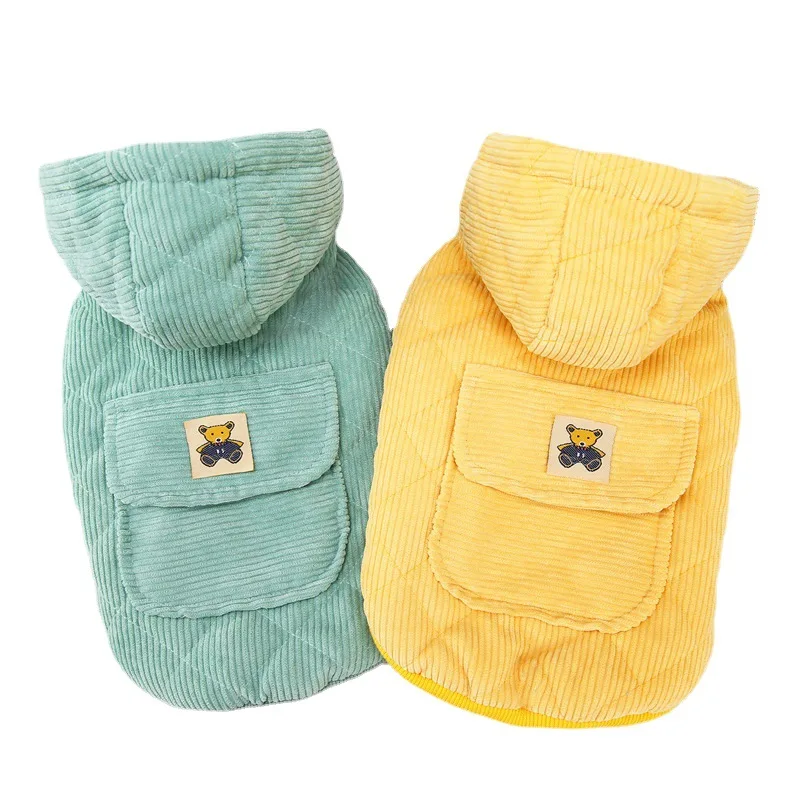 Corduroy Cute Rabbit Dog Vests Winter Fleece Warm Pet Dog Clothes For Samll Dogs Coats Puppy Costumes Terrier Clothing Jackets