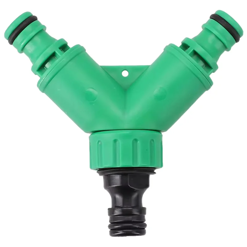 Garden Hose Connector, Pipe Adapter, Y-Shaped Hose Diverter Valve, Three-Way Plastic Valve with Switch