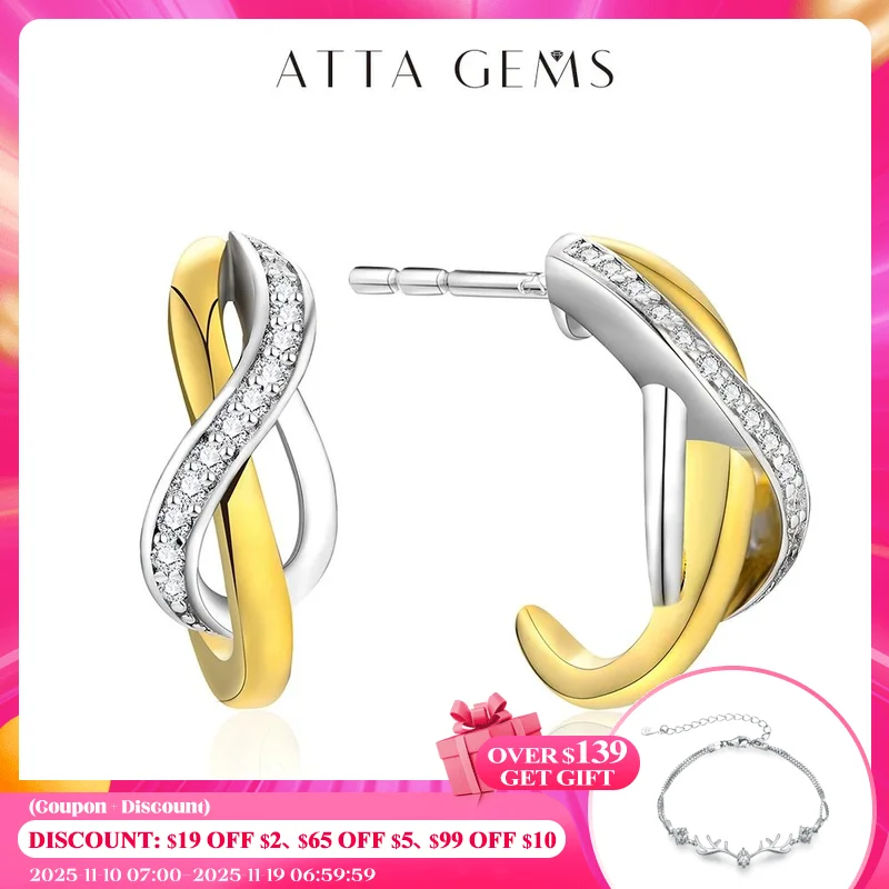 

ATTAGEMS New Special Moissanite Earring 925 Sterling Silver Earrings for Women Luxury Wedding Fine Jewelry Anniversary Sale Gift