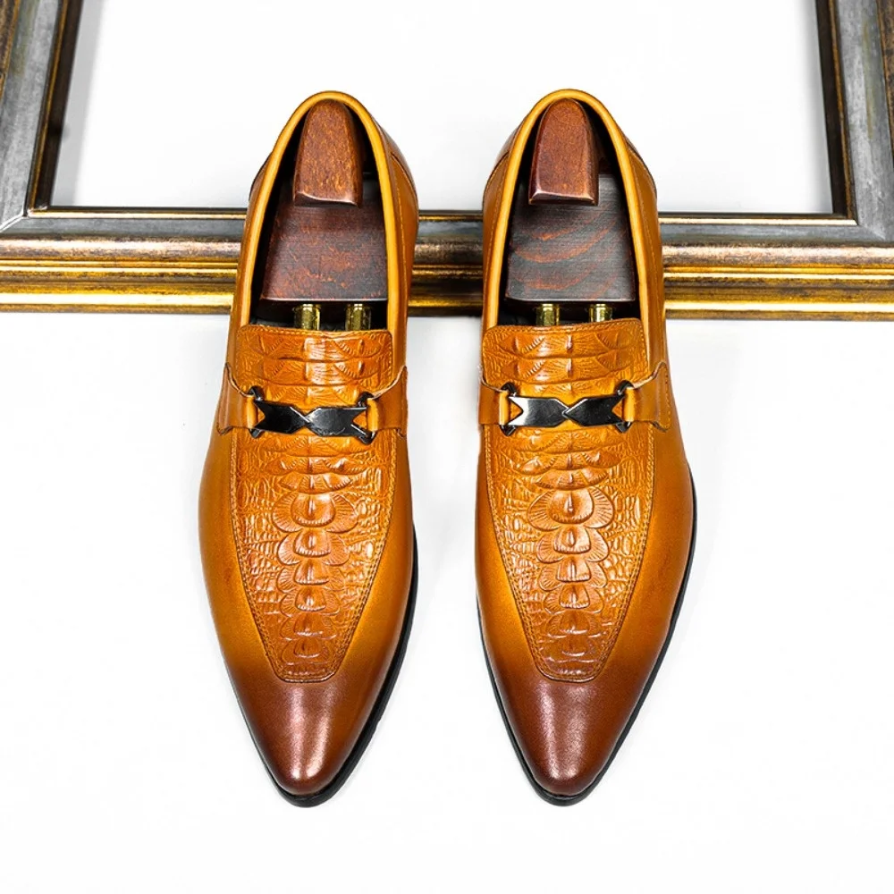 Men Casual Leather Shoes Dress Leather Loafers Men Classic Casual Business Shoes Trend Formal Party Social Leather Shoes Male