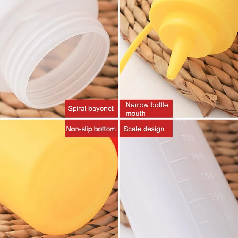 250/800ml Sauce Vinegar Oil Ketchup Gravy Cruet Kitchen Accessories  Boat Plastic Condiment Dispenser 8oz Squeeze Bottle