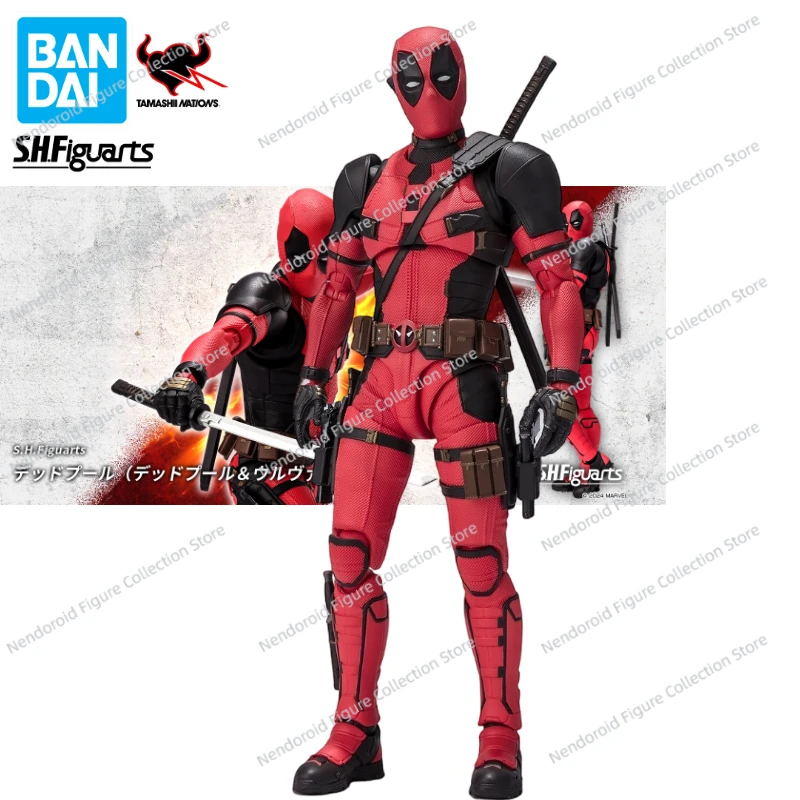 

100% Original Bandai S.H.Figuarts SHF Deadpool & Wolverine Movie Deadpool Marvel Animation Action Figure Toy Model Collection