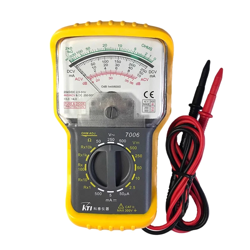 Portable Pointer Multimeter KT7006 High Precision Manual Shift Mechanical Multimeter Integrated Design with Protective Cover