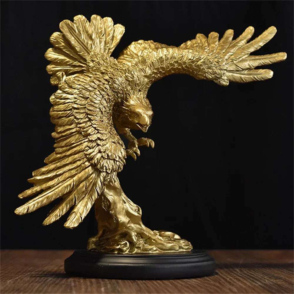 Eagle Statue Resin Animal Ornament Color/Gold Falcon Sculpture Home Decoration Crafts Office Figurines Desktop Accessories Gift view 4