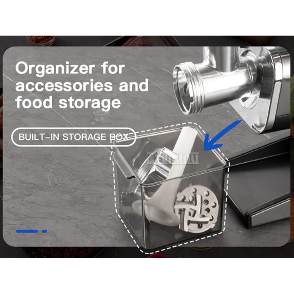 مفرمة لحم كهربائية جديدة 2025 ماكينة حشو السجق 220 فولت منتج أغذية من الفولاذ المقاوم للصدأ تجاري