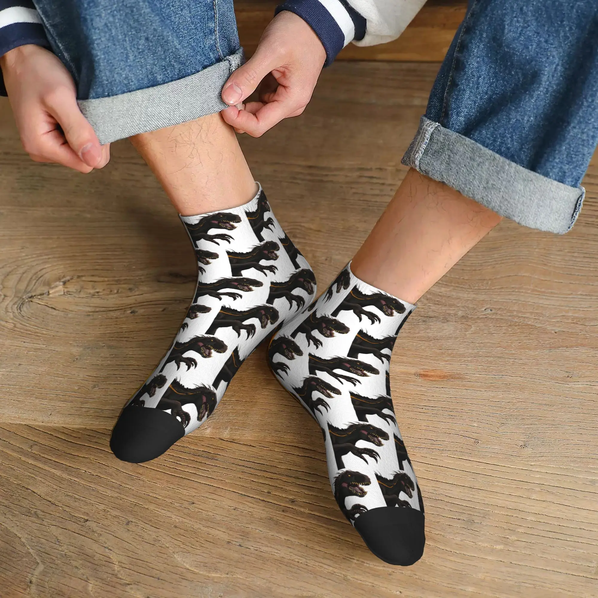 

Всесезонные носки Jurassic World Indoraptor, Harajuku, высококачественные носки для экипажа, модные чулки для мужчин и женщин, подарки