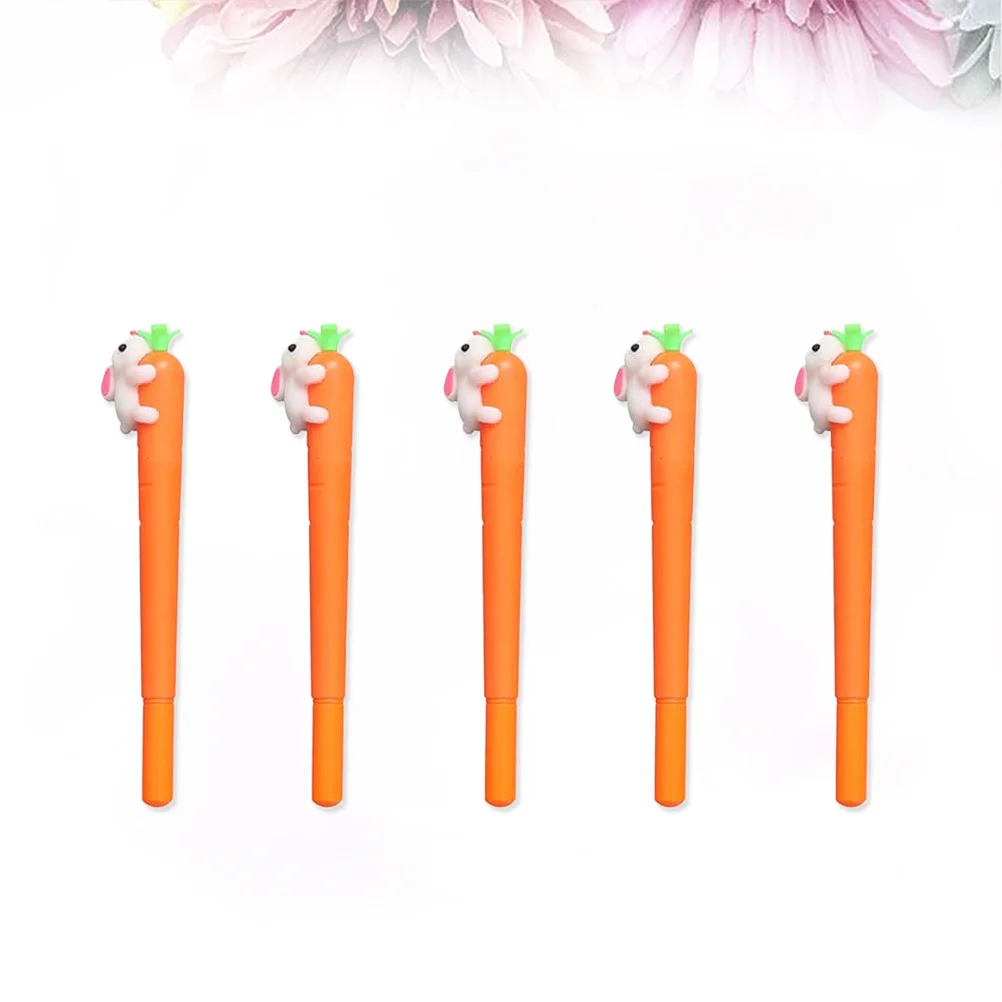 

5pcs 0.5Mm Rabbit Gel Pens Black Ink Cute Cartoon Writing Pens For School Office Stationery Supplies Gel Pen Rabbit