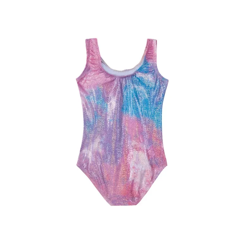 Trykoty gimnastyczne dla dziewcząt, błyszczące body, stroje sportowe dla dzieci do ćwiczeń gimnastycznych.