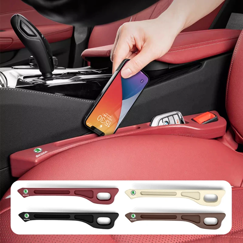 2Pcs Car Seat Gap Plug Strip Leak Proof Storage Box Auto Interior For Skoda Octavia Superb Fabia Enyaq Rapid Kodiaq Kamiq Karoq