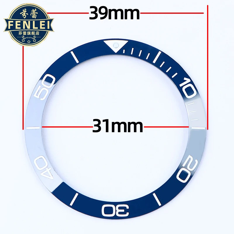 For Longines Concas L3.781 Diving Watch Ring Mouth Ceramic Indicator scale circle 41mm 43mm Bezel Insert Dial Accessories Blue