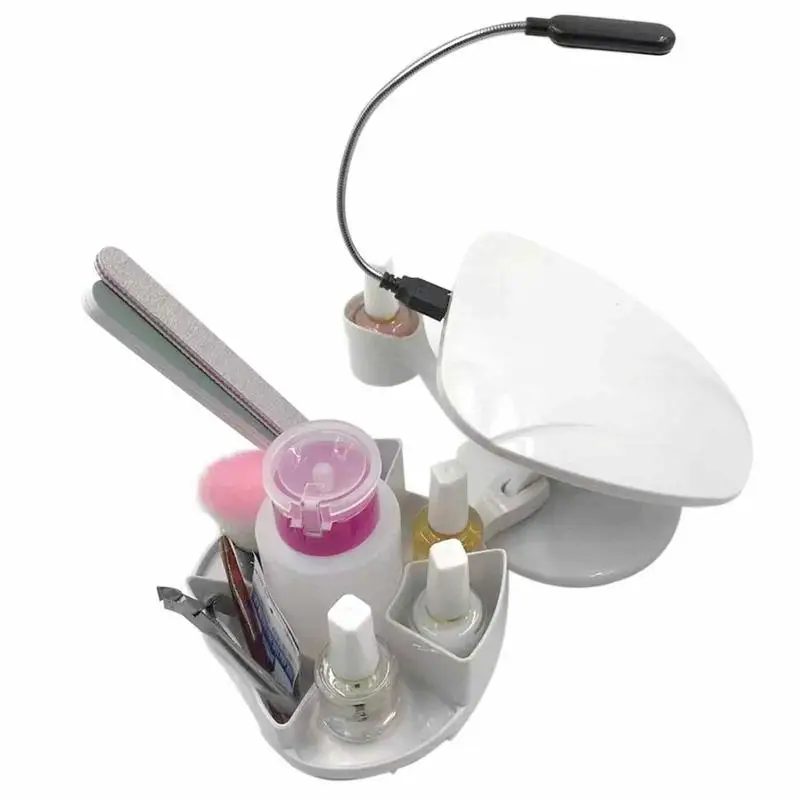 Arm Rest For Nails 2 In 1 Manicure Tool Storage And Nail Rest Non-Slip Nail Station With LED Light Gift For Her Professional