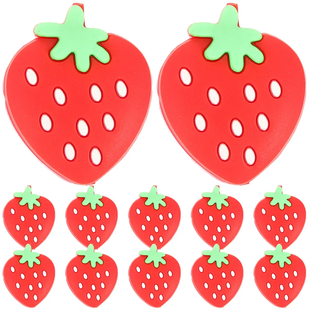 12Pcs Tennis Racquet Dampener Silicone Strawberry Design Vibration Dampener for Reduced String Vibration Improved Focus Sport