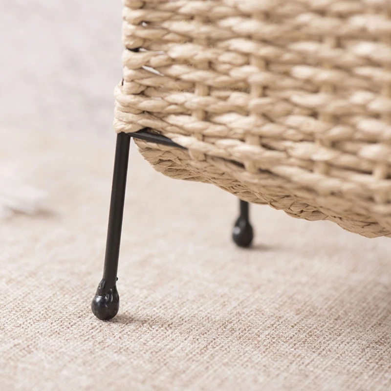 حامل المجلات المنسوج يدويًا، سلة تنظيم ثابتة للكتب والمجلات