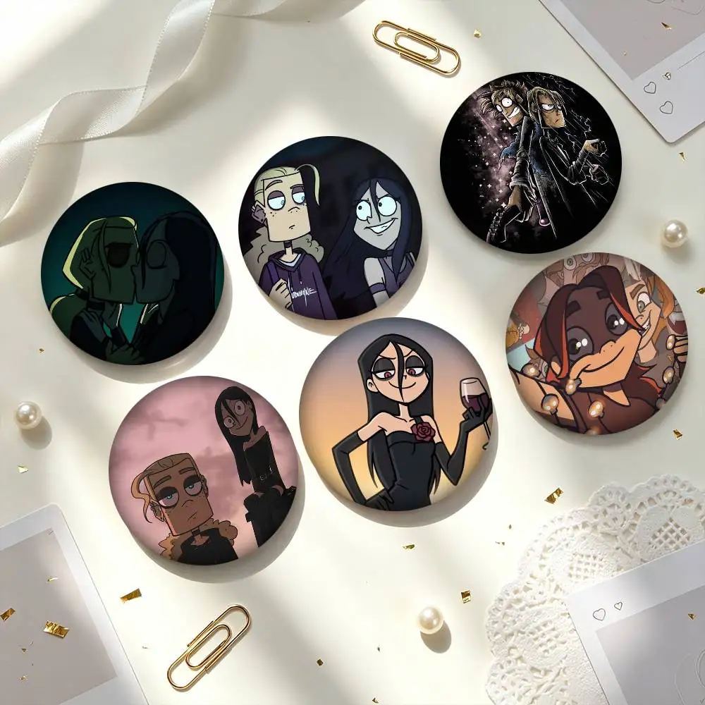 M-Metal Family Web Animation  25 32 44 58 75mm Badges Personalized Round Brooches Pins Accessory Gift
