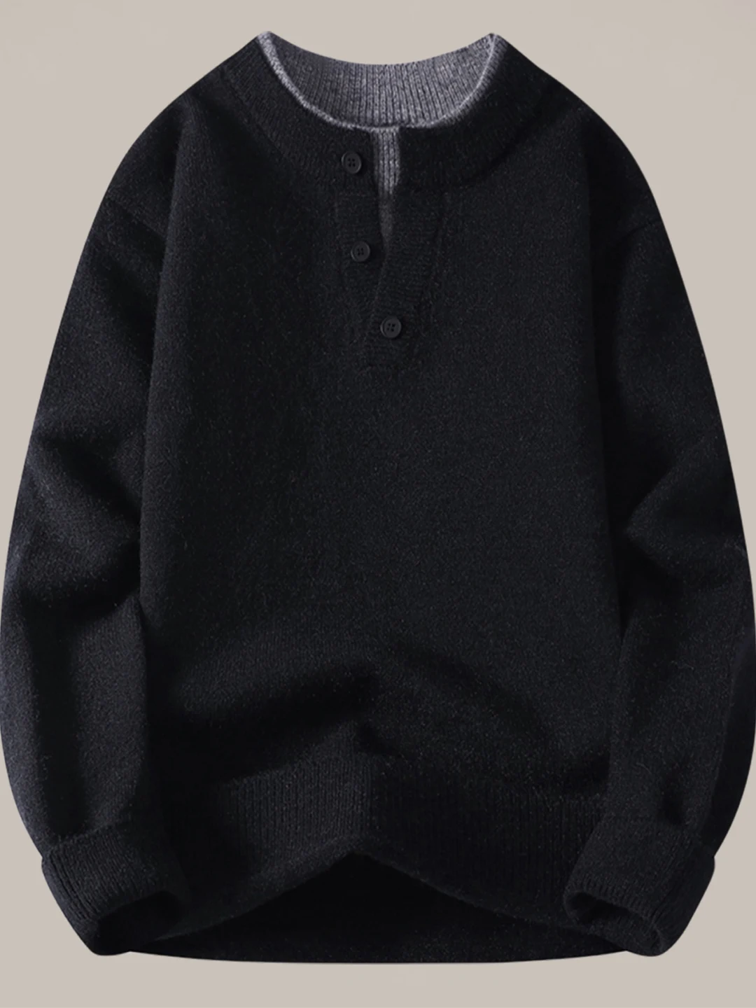 

Men's Thiened Knitted Sweater Base irt Loose Versatile Casual Inner Wear New Sle Fake Two-Piece Trend Autumn Winter