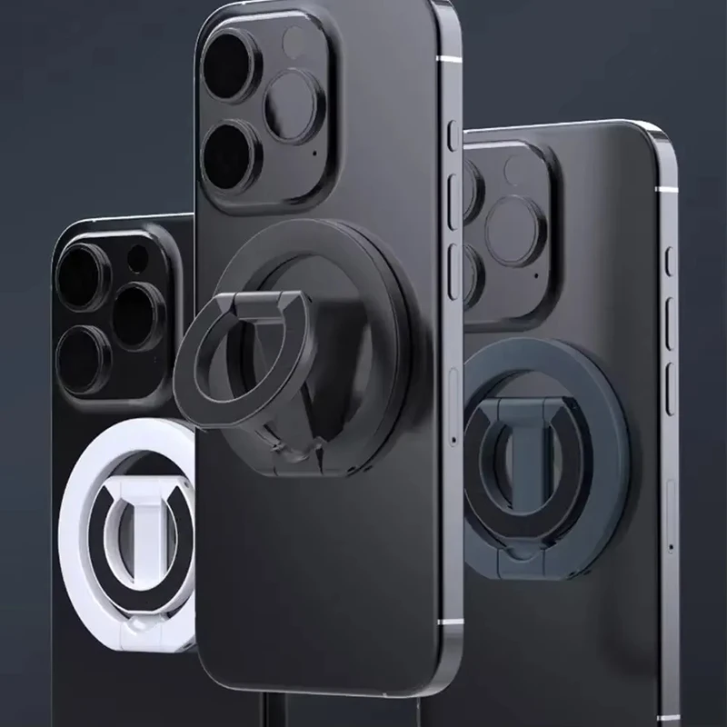 โทรศัพท์แม่เหล็กผู้ถือแหวนนิ้วมือ 360 องศาหมุนโทรศัพท์มือถือสําหรับ MagSafe แม่เหล็กสําหรับ iPhone 16 15 14 Samsung