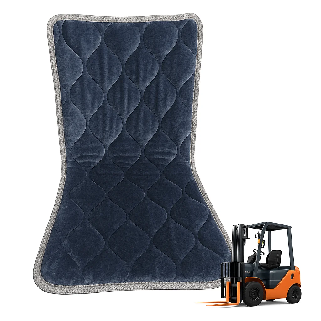 

Universal Forklift Seat Cushion, Winter Plush Seat Cover with Backrest, Ultra Soft Quilted Warm Comfort Pad for Forklif