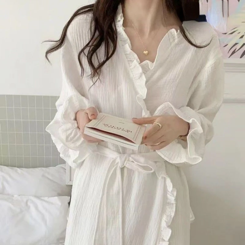 

Nightgowns Bathrobes Women's Clothing Homewear Summer Spring Korea Outer Wear Comfort Casual Fashion Breathable Loose Fit Large