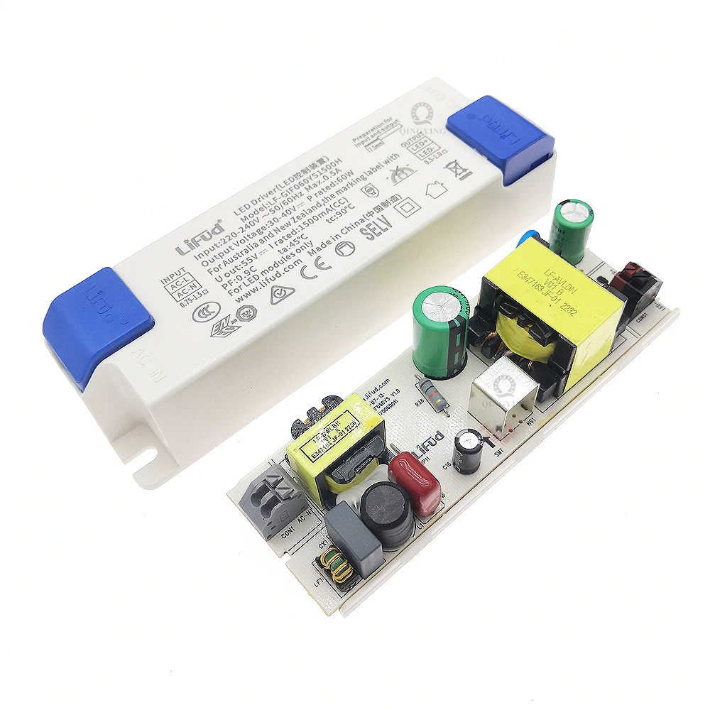 Lifud-Controlador LED de alta PF, transformador de iluminación, 20W-60W, YM YS 700mA 800mA 900mA 1000mA 1050mA 1200mA 1300mA 1400mA 1500mA 25-40V