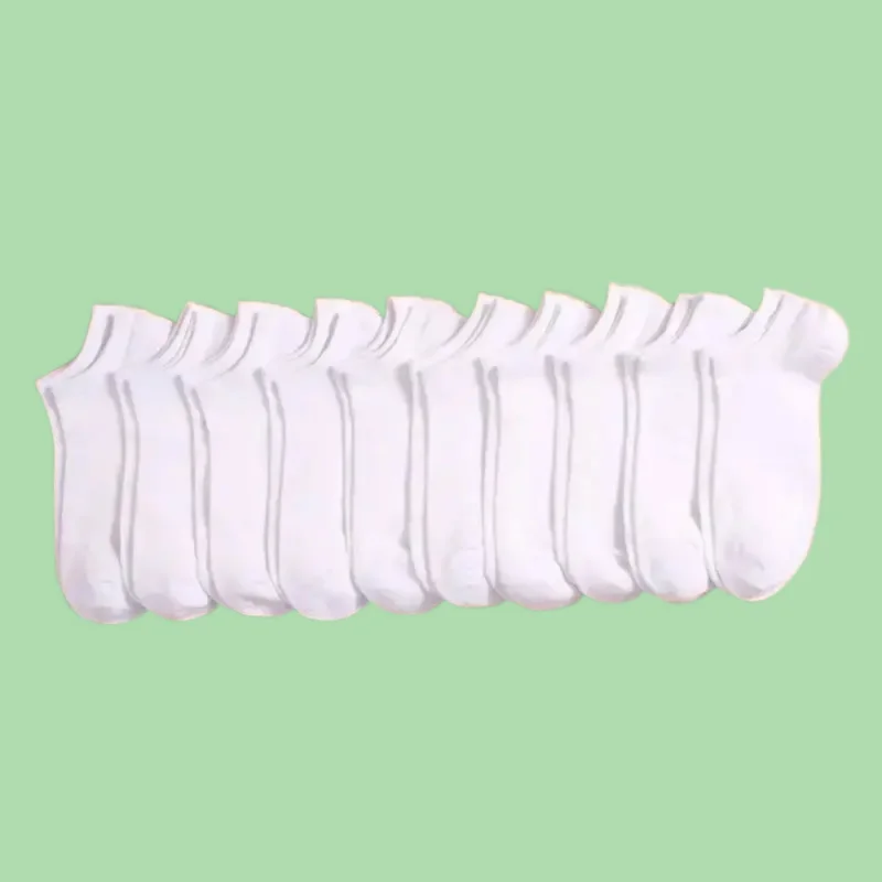 Chaussettes courtes monochromes simples pour hommes et femmes, chaussettes de rinçage à coupe basse, chaussettes en coton tout assorties, douces et légères, haute qualité, 5 paires, 10/20 paires