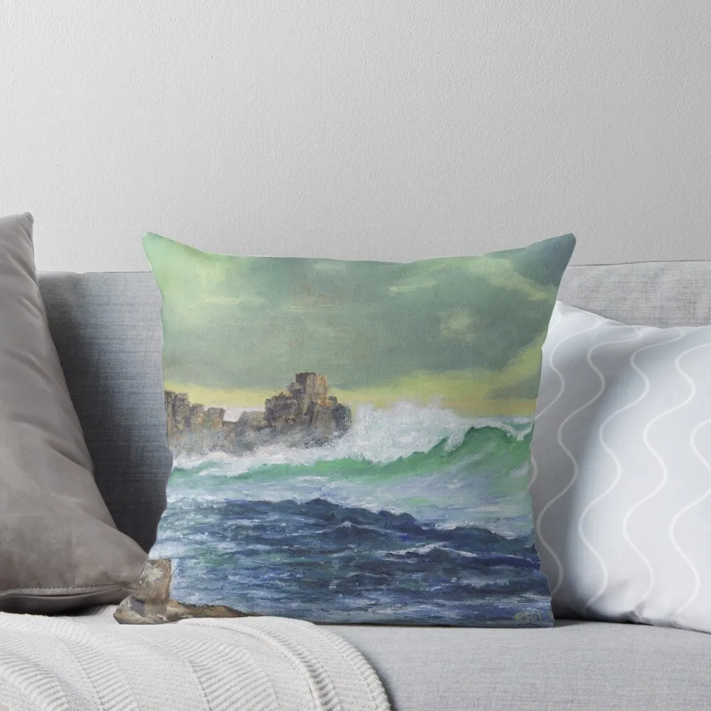 

Looking towards Veryan bay Cornwall Throw Pillow pillows decor home bed pillows sleeping pillows Christmas Pillow Covers pillow
