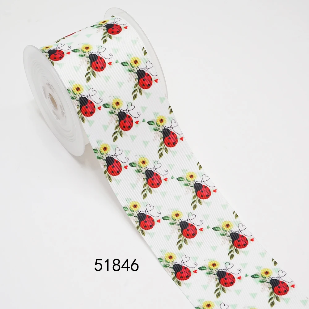 DIY Cartoon Insects Printed Grosgrain Ribbon For Craft Supplies Sewing Accessories 5 Yards, Planar Resins Mold 10 Pieces. 51424