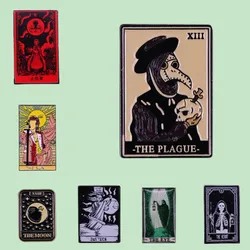 Superior Quality Classic Tarot Enamel Pins Sun Moon Star Skeleton Crow Badges Lapel Brooches Jewelry Gifts For Friends Wholesale