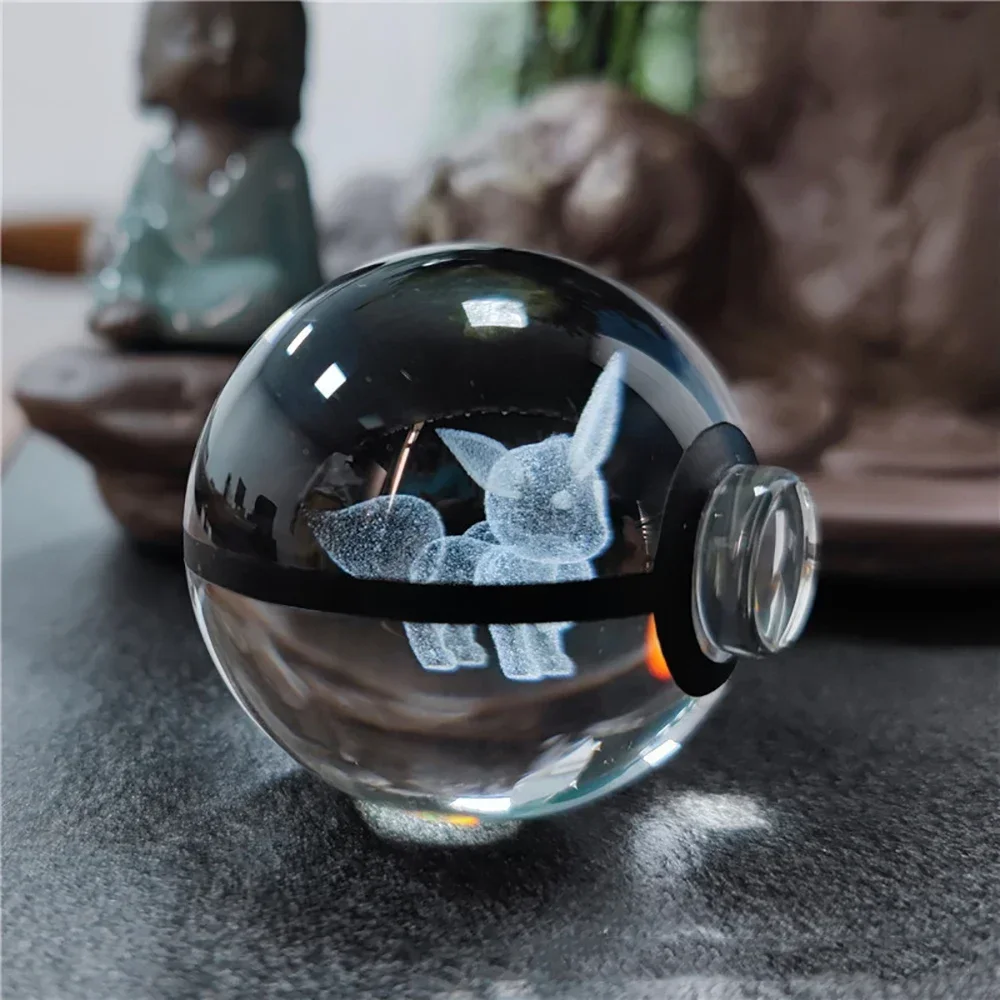 Imagem -02 - Cartoon Japonês Anime Bola de Cristal com Base de Luz Candeeiro de Mesa 3d Luz Decorativa da Noite Várias Cores Presente para Amigos