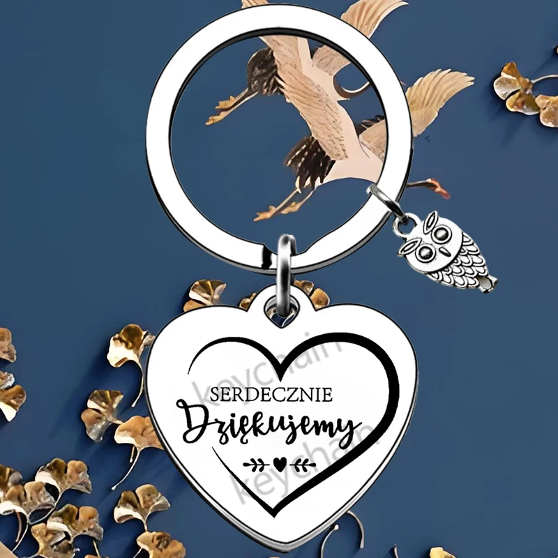 Porte-clés en forme de cœur poli pour enseignant, pendentif de remerciement pour enseignant, infirmière, enseignant, mentor, cadeau
