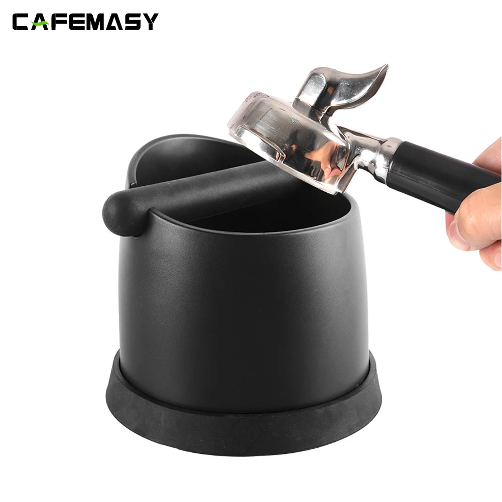 CAFEMASY-Coffee Knock Box com barra de batida removível, moer lixeira, ferramentas domésticas Barista, antiderrapantes, camadas duplas