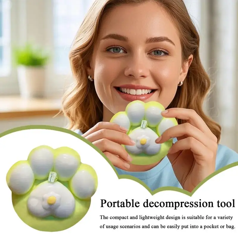 Cat Fidget ของเล่น Cat Paw Shape Fidget Squeeze ของเล่น Anti-stress Soft ซีเมนต์น่ารักสีเขียวสะสมสําหรับห้องเรียน Fidgeting ความตึงเครียด