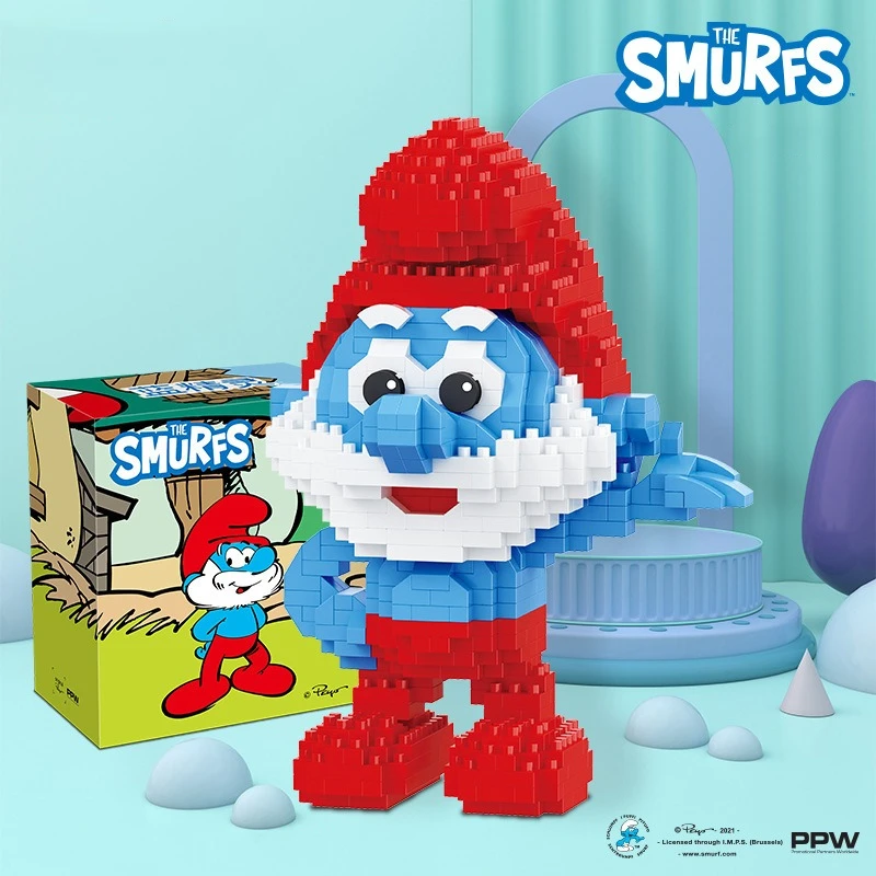 BALODY Smurf building blocks Gargamel model Smurfette figure Kawaii animation peripheral children\'s toys birthday gift