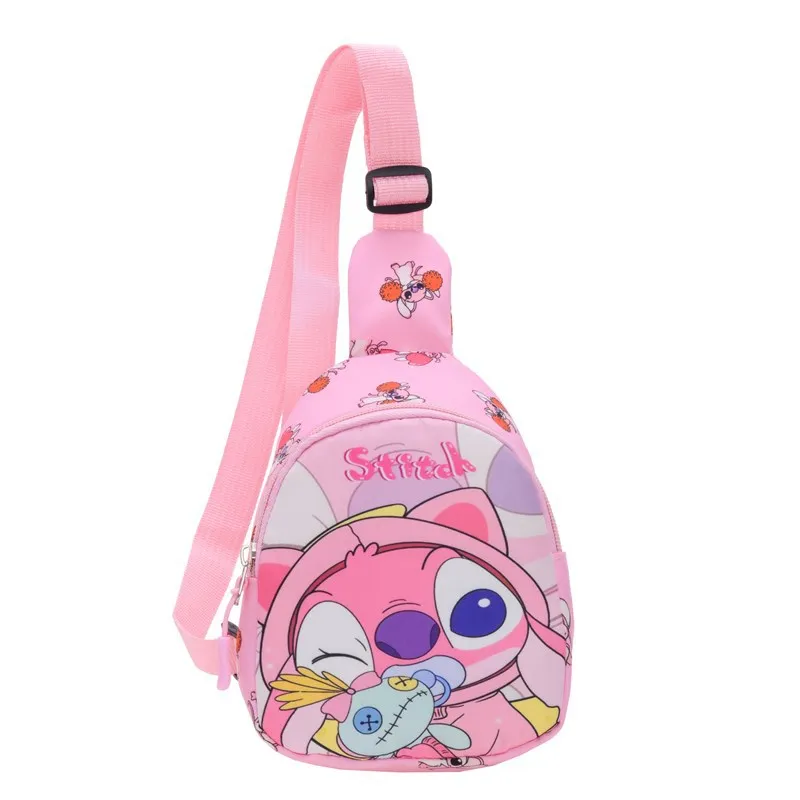 

Детская нагрудная сумка через плечо Disney Stitch, мини-размер, милый дизайн с героями мультфильмов для детей, игр на открытом воздухе, путешествий, ежедневного использования