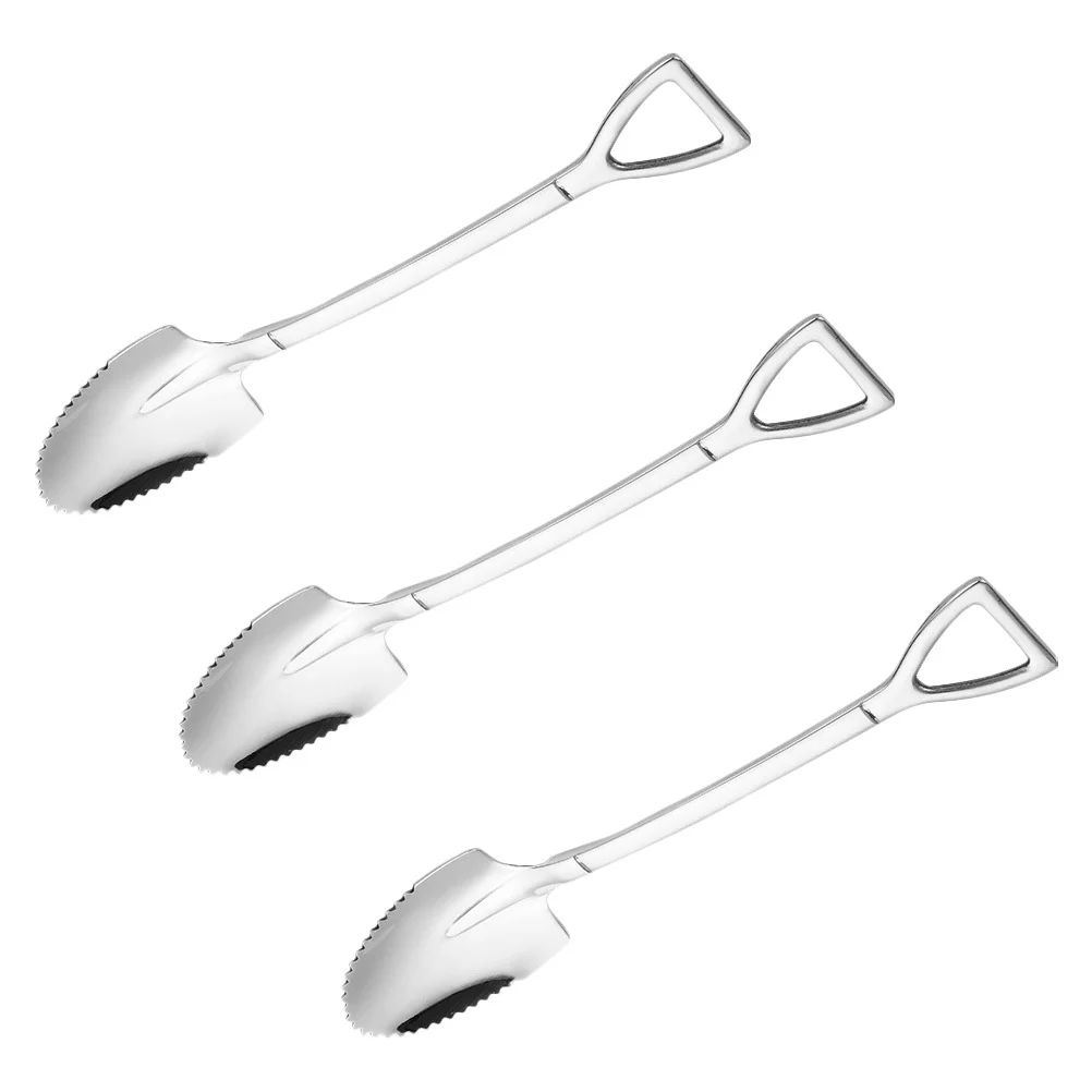 

3 Pcs Stainless Steel Scraper Fine Craftsmanship Scoop Grapefruit Spoons Scoops Watermelon with Serrated Edges 304 Scraping