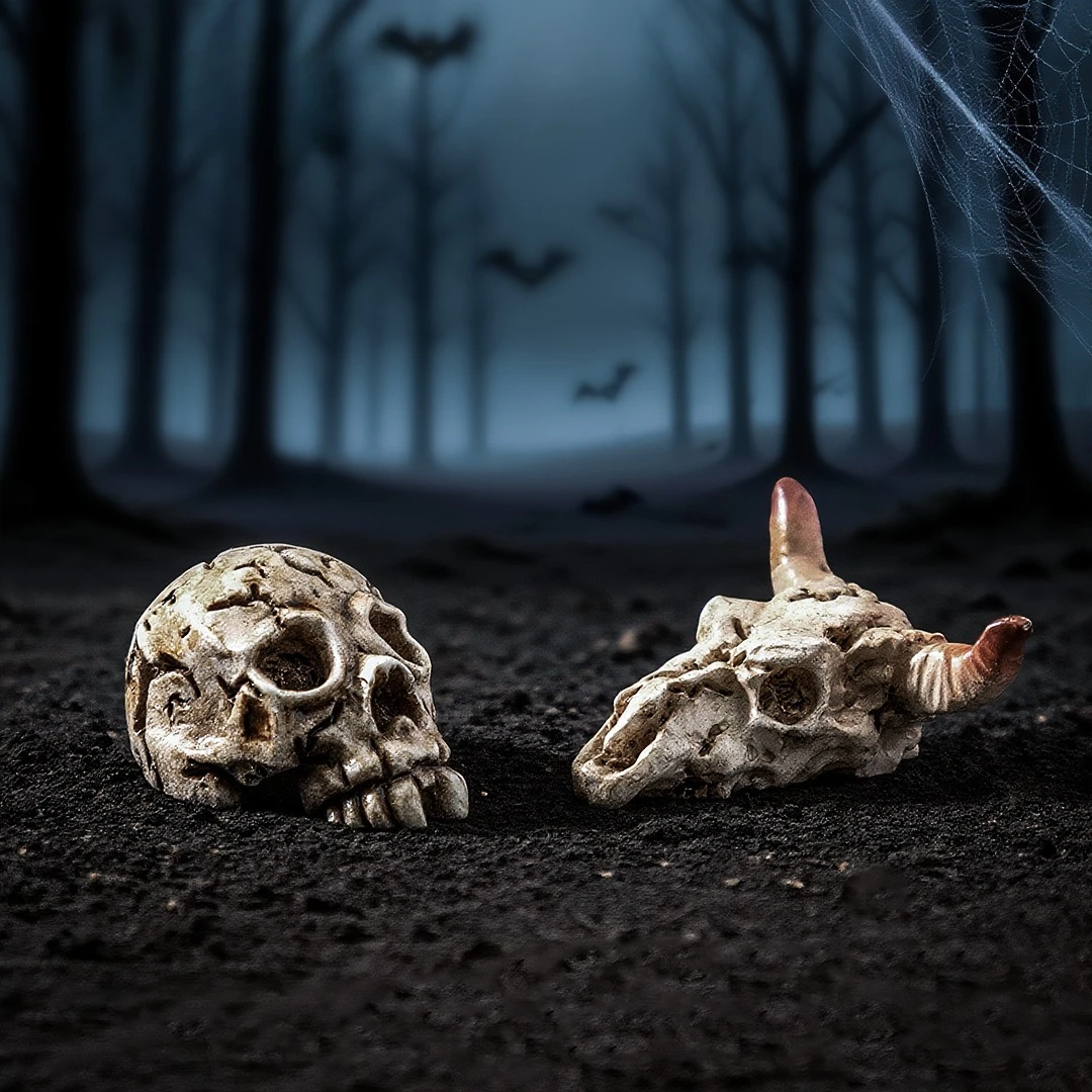 5pcs/Pack NewGothic Style Raven Animal Skull Skeleton Handmade Ornament Additions Scrapbooking Decorative Supplies Holiday Gifts