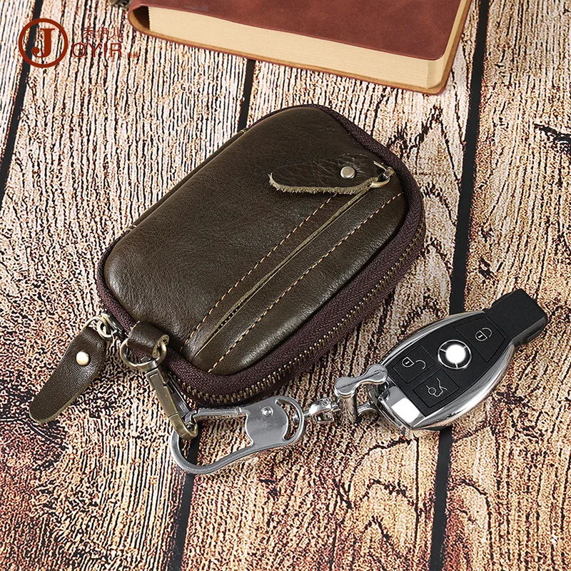 

Portable leather key storage bag, multi-functional with card position, waist hanging cowhide change bag, large capacity, advance
