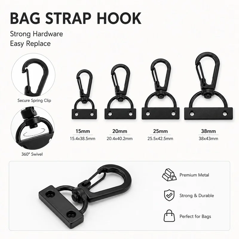 10/20Pcs 15-38mm Metal Trigger Snap Hook Handbag Strap Clasp Crossbody Bag Tail Clip Backpack Buckle Repair Hardware Accessories