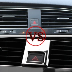 Car Interior for Volkswagen VW Golf 7 2014 2015 Double Flash Light Emergency Light Button Frame Decoration Cover Trim Sticker