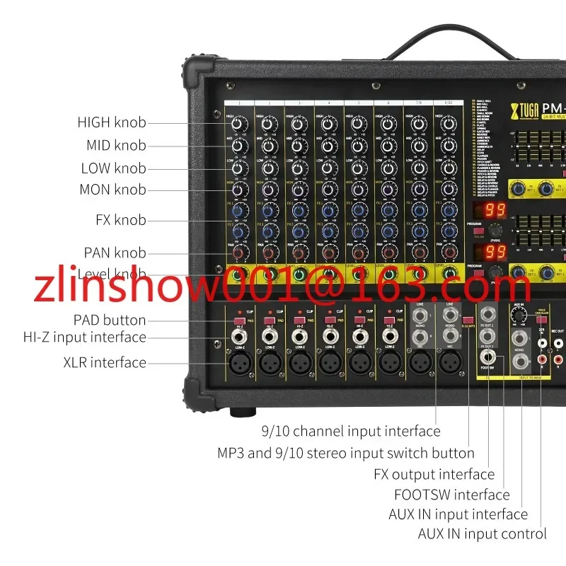 XTUGA PM1202 5 Star Karaoke Equalizer Sound system Live 12  Channel Professional Audio Power Mixer Amplifier