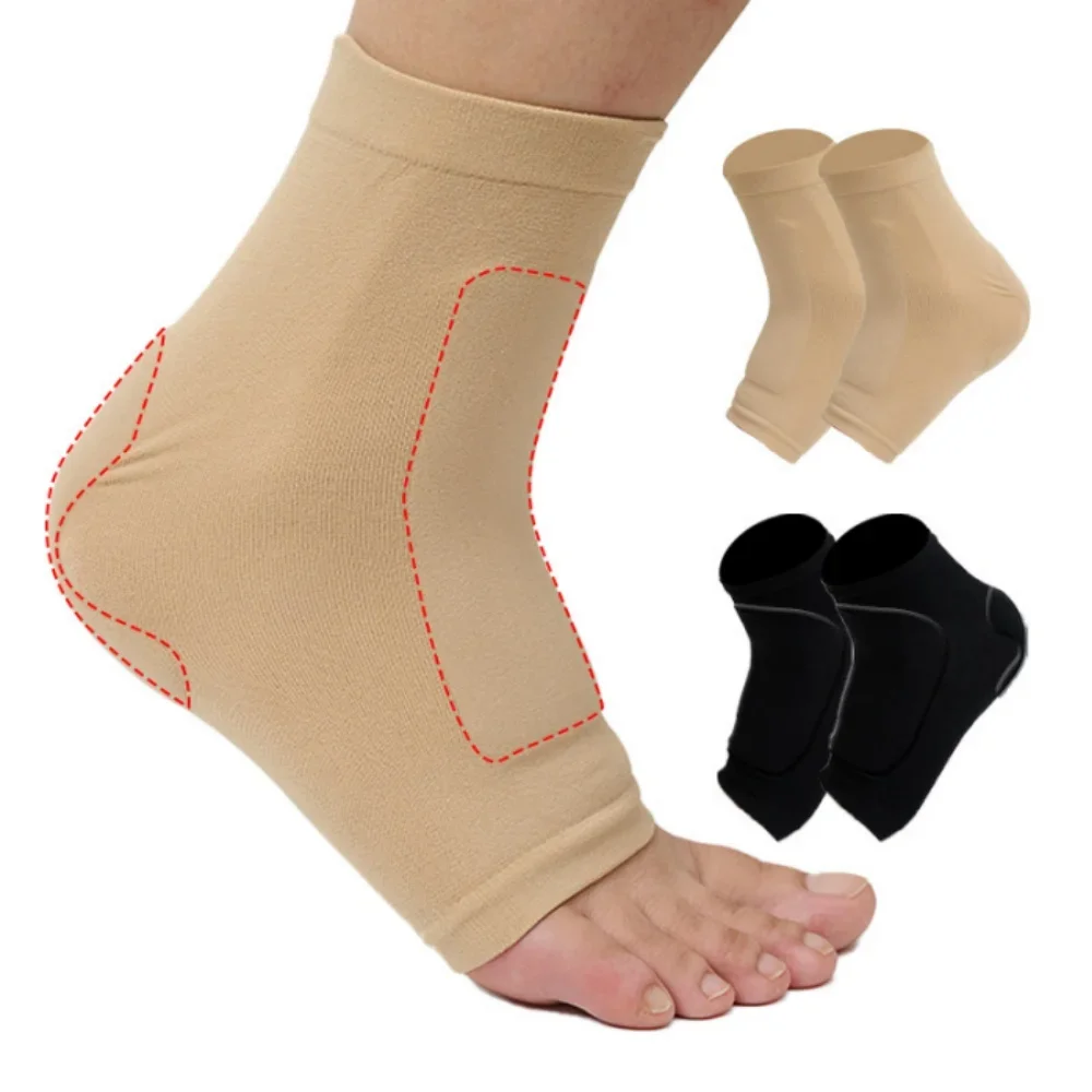 

Бандаж для защиты лодыжки, спортивные гелевые подушечки для катания на коньках, мягкие суглеродные рукава спереди, носки на каблуке для ахиллова сухожилия