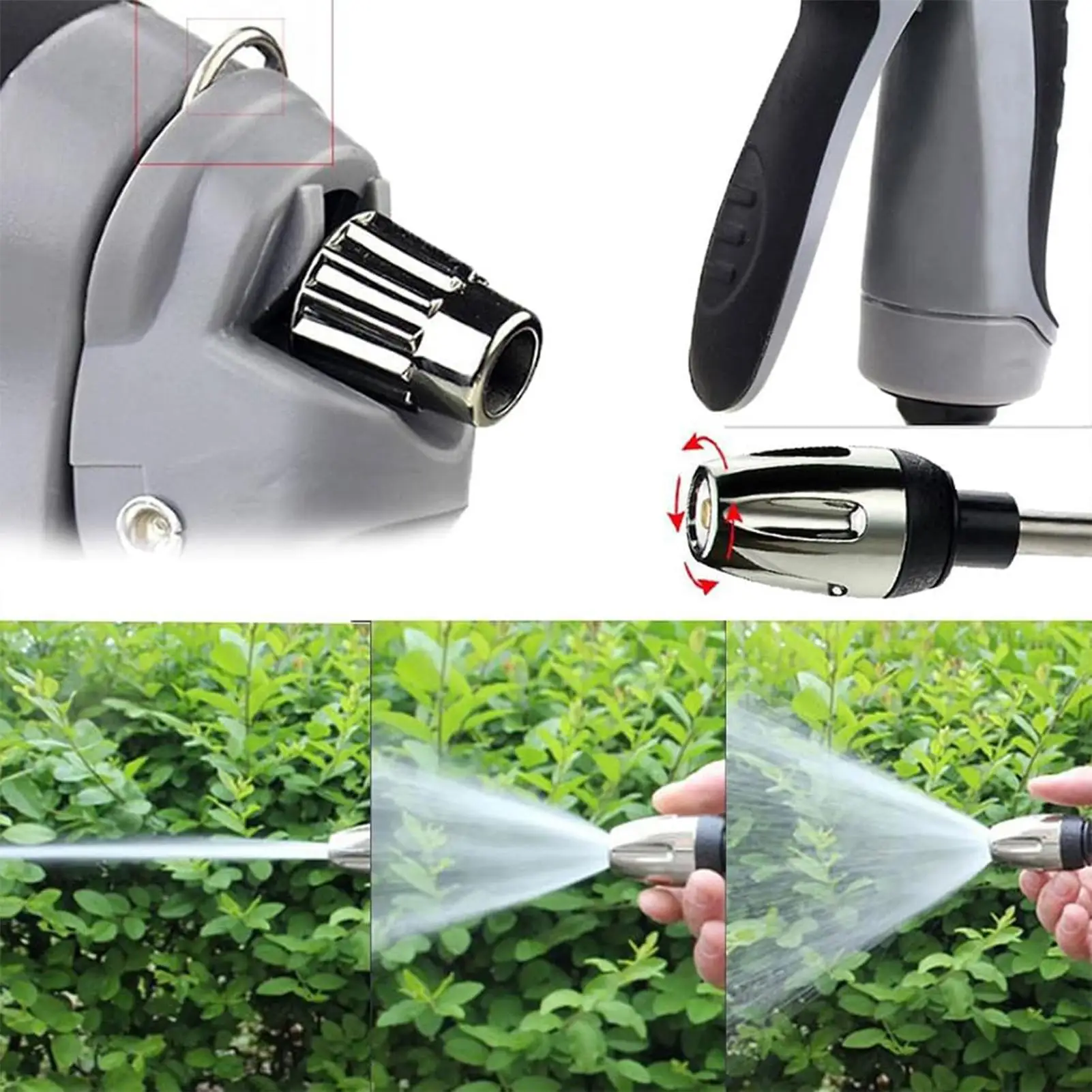 Garden Hose Nozzle Metal Heavy Duty Water Hose Nozzle Sprayer Adjustable Water Nozzle Sprayer for Lawn & Garden Washing Cars