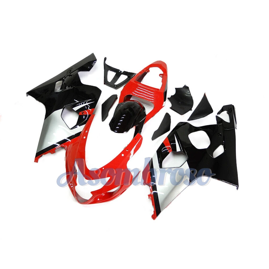 

Высококачественный комплект обтекателей для GSXR750 600 2004 2005 GSXR600 750 04 05 K4, красные, серебристые, черные обтекатели