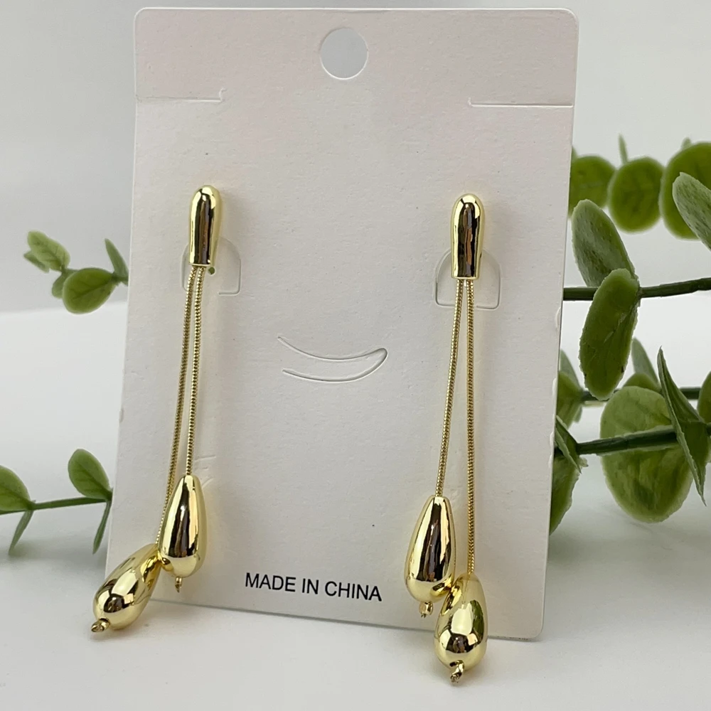 Yuminglai Fashion Luxury Dubai Jewelry Accessories Superior Quality Goldplated Long Drop Earrings for Women FHK29443
