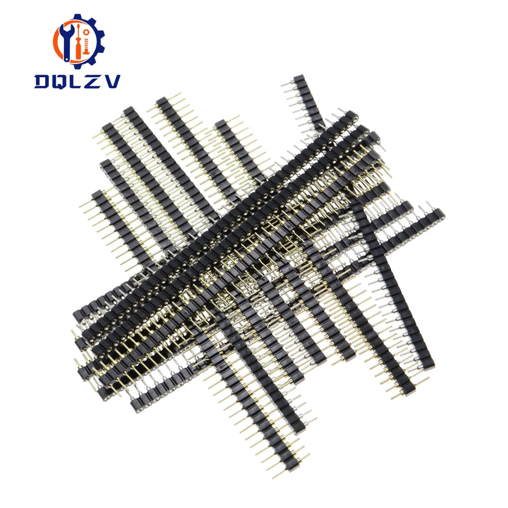 5 sztuk 1*40Pin 2.54MM skok jednorzędowy żeński/męski SMD prosta igła okrągły otwór Pin Header miedziana stopka pozłacana
