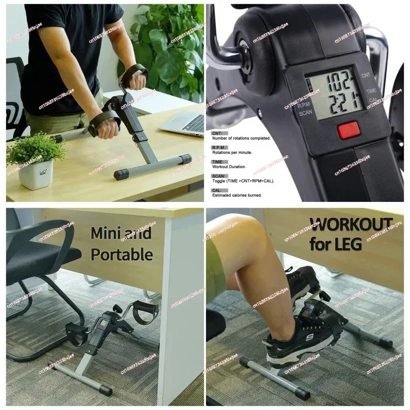 Portable mini pedal exercise bike Home Exerciser Mini Cycle Fitness Exercise Bike Mini Bike Hand Arm and Foot Leg Trainer