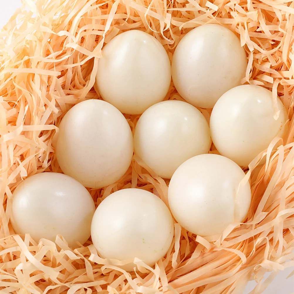Ovos de galinha artificiais simulados decoração adereços falsos realista pvc branco falso