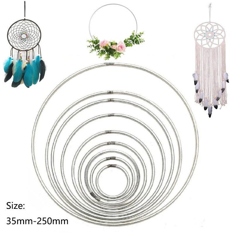 

2-10pcs Multi-Size Metal Rings Kit , 35-250mm for Dreamcatchers, Macrame, Wind Chimes & Craft Projects ﻿