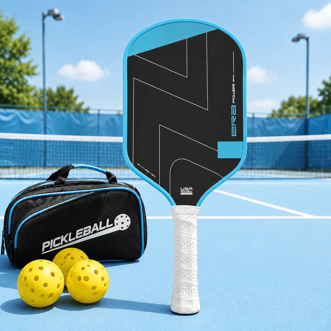ERA Power Structure T700 Pickleball Paddle with Low-Density EVA Foam PP Honeycomb Core Slender Shape Original Carbon Fiber